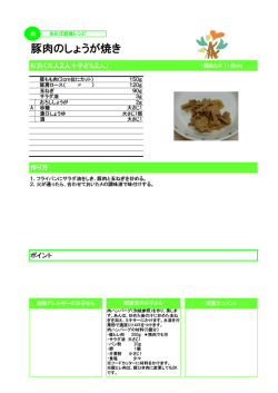 豚肉のしょうが焼き