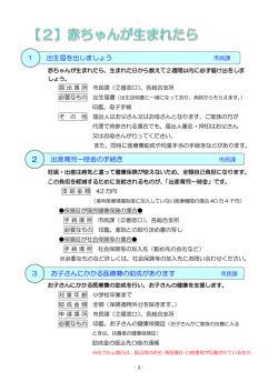 1 出生届を出しましょう 2 出産育児一時金の手続き 3 お子さんにかかる