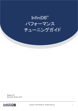InfiniDB&reg; パフォーマンス チューニングガイド