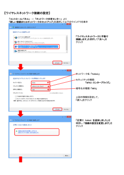 【ワイヤレスネットワーク接続の設定】