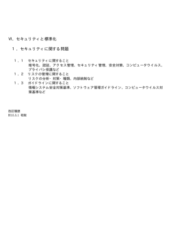 Ⅵ．セキュリティと標準化 1．セキュリティに関する問題