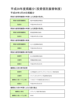 平成28年度掲載分（投資信託振替制度）