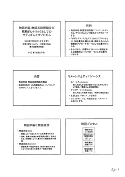 物語言説問題と戦略的レトリックとしてのサディズムとマゾヒズム（小方孝）