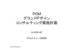 PCM グランドデザイン コンサルティング実施計画
