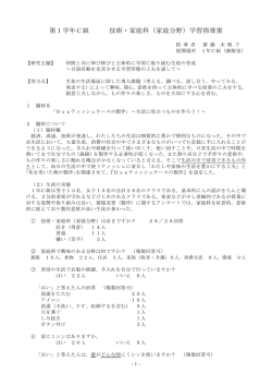 第1学年C組 技術・家庭科（家庭分野）学習指導案