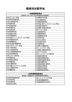 領域別加盟学会 - 内科系学会社会保険連合