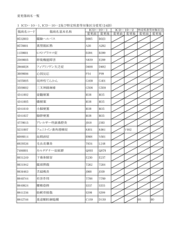 変更傷病名一覧