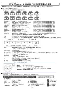 MPデジタルレコーダ HK0824 / HK1648簡易操作手順書