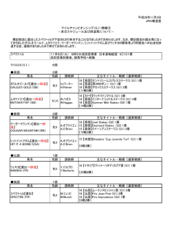 マイルCS(GI)情報(3)ー来日スケジュール及び辞退馬についてー
