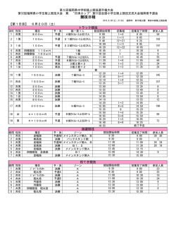 競技日程 - 福岡陸上競技協会