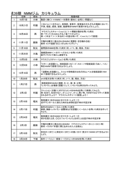 第39期 NMMジム カリキュラム
