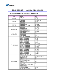 顕微鏡・投影機製品サービス終了のご案内 2012.03.31