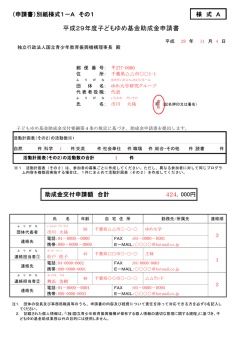 別紙様式1-A - 子どもゆめ基金