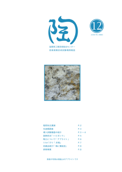 稲岡先生講演 P.2 生産額調査 P.3 導入試験機器の紹介 P.3 &sim; 4 装飾