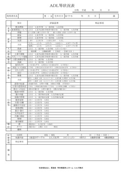 ADL等状況表