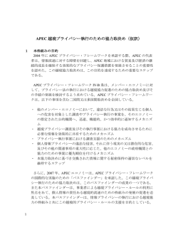APEC越境プライバシー執行のための協力取決め（仮訳） (PDF：307KB)