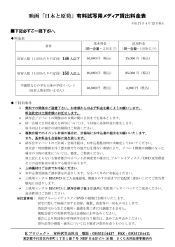 映画「日本と原発」有料試写用メディア貸出料金表