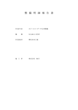 整備明細報告書WA100-3-55787