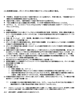 (E6)短期滞在査証 &ndash; ポルトガルに特別の理由で3ヶ月以上滞在の 特別