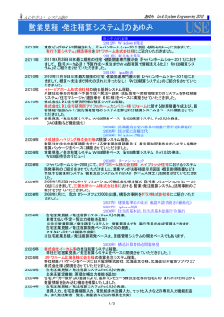 『営業見積・発注積算システム』のあゆみ