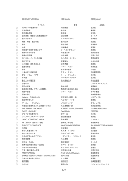 BOOKLIST of MOKA 100 books 2013/March タイトル 著者 出版社 10