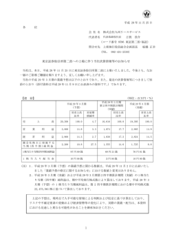 東京証券取引所第二部への上場に伴う当社決算