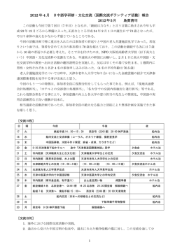 2012 年 4 月 日中語学研修・文化交流（国際交流ボランティア活動）報告