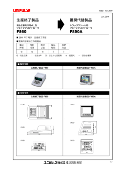生産終了製品 F860 推奨代替製品 F890A