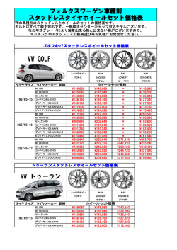 フォルクスワーゲンスタッドレスタイヤホイールセットの車種別の価格