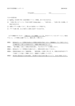 統計学実習課題（レポート） 2003/04/24 学生証番号 氏名 今日の実習