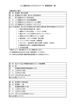 登録団体一覧 - 釧路の観光