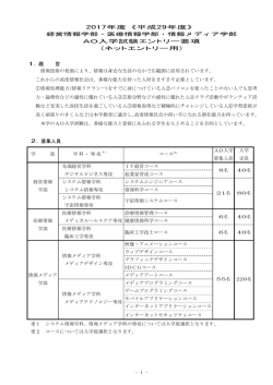 2017年度《平成29年度》 AO入学試験エントリー要項 (ネットエントリー用