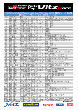 TOYOTA GAZOO Racing Netz Cup Vitz Race 2016 関東シリーズ 第3