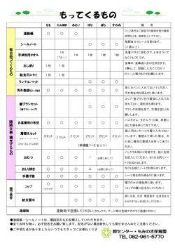もってくるもの - もみのき保育園