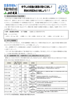 中干しの実施と雑草の取りこぼし！ 早めの対応をとりましょう！！