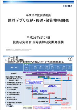燃料デブリ収納・移送・保管技術開発 - 技術研究組合 国際廃炉研究開発