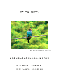 2007 年度 浅山ゼミ 大容量観察映像の最適読み込みに関する研究