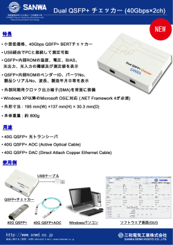 Dual QSFP + チェッカー(40Gbps&times;2ch)