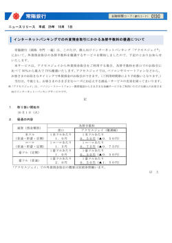 インターネットバンキングでの外貨預金取引にかかる為替