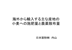 海外から輸入する主な産地の 小麦への施肥量と農薬散布量 小麦 施肥