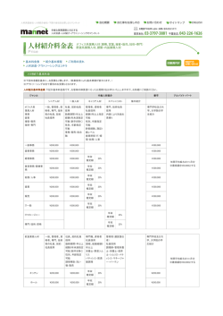 基本料金表 紹介基本規程 ご利用の流れ 人材派遣