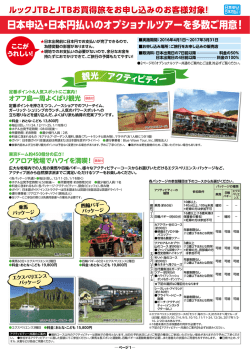 日本申込・日本円払いのオプショナルツアーを多数ご用意