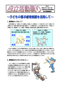 感覚統合ってなに？？ - 広島県立福山特別支援学校