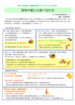 食物や薬との食べ合わせ