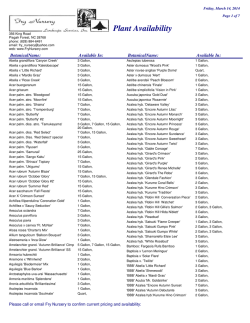 Plant Availability