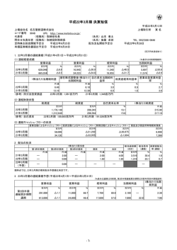 決算短信 - 名古屋鉄道