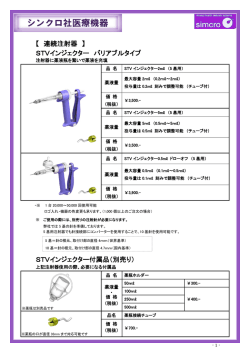 【 連続注射器 】 STVインジェクター バリアブルタイプ STVインジェクター