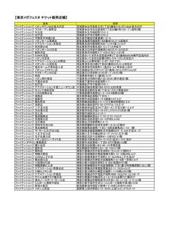 東京メガフェスタ チケット販売店舗
