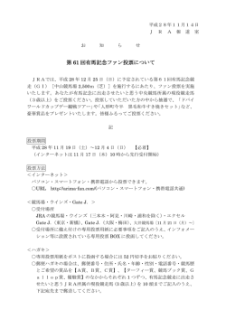 第 61 回有馬記念ファン投票について