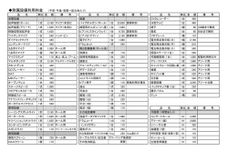 料金表（附属設備）